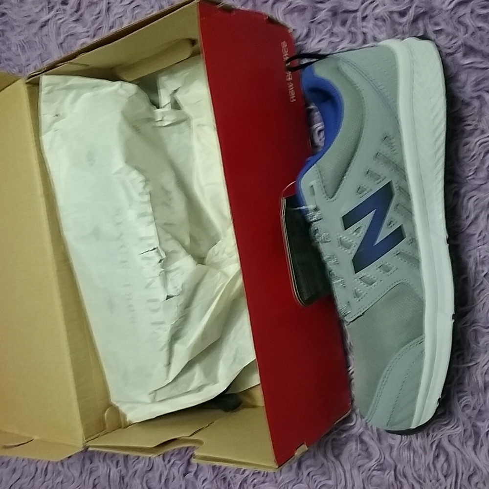 New Balance Men’s Grey Blue MID412G1 Alloy Toe Industrial Work Shoes Sz 10 med